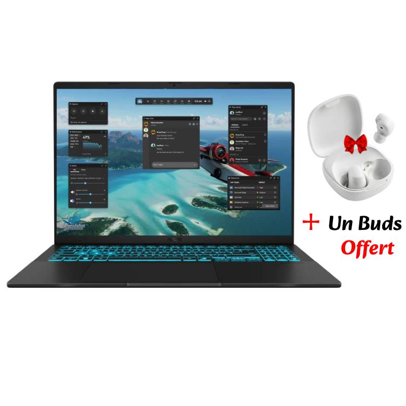 Pc Portable Gamer ASUS V16 V3607VU / Intel Core 7 240H / RTX 4050 6G / 8 Go DDR5 / 512 Go SSD / Noir, Vue principale