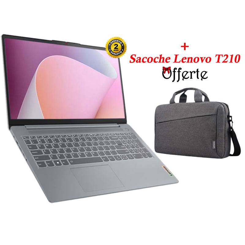 Lenovo IdeaPad Slim 3 15AMN8 AMD Ryzen™ 3 7320U Ordinateur portable 39,6 cm (15.6") Full HD 8 Go LPDDR5-SDRAM 256 Go SSD Wi-Fi 6 (802.11ax) Windows 11 Home Gris, Photo boutique MyTek chez MyTek