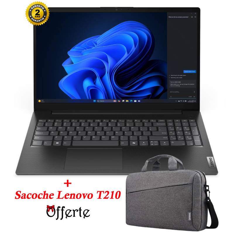 PC Portable LENOVO V15 G5 IRL i3 13è Gén 8G 512Go SSD - Noir
