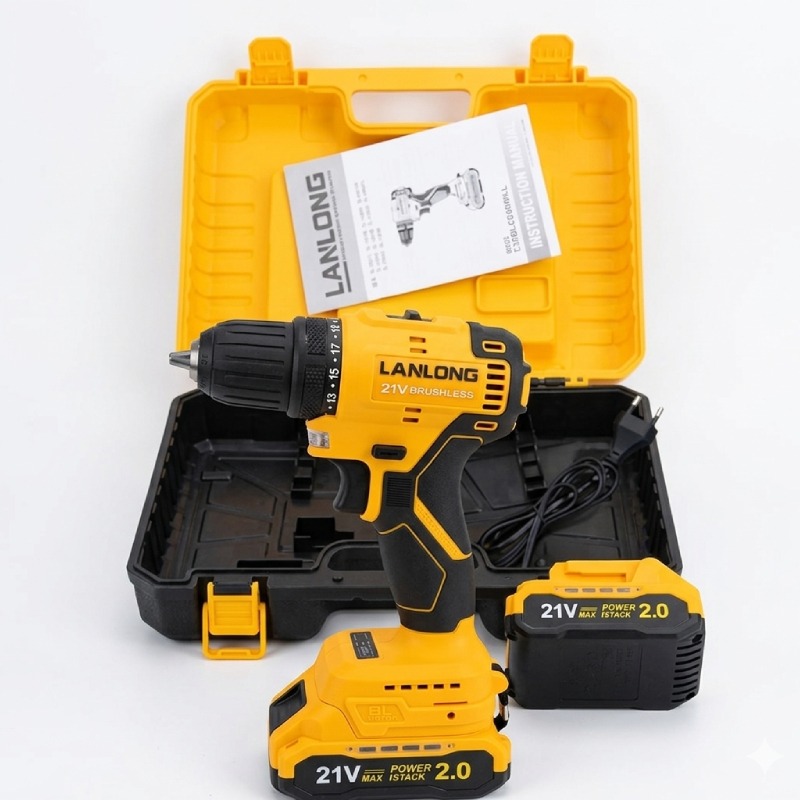 Perceuse Visseuse LANLONG Avec 2 Batteries 21V Et Chargeur - Image 2