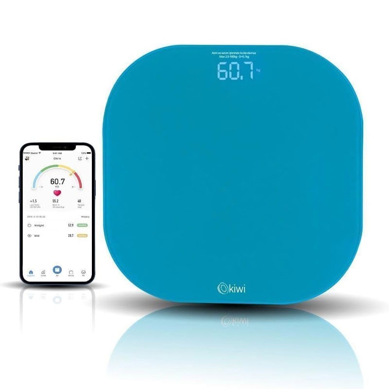 Pèse Personne Connecté KIWI KBS-1032 180Kg - Bleu