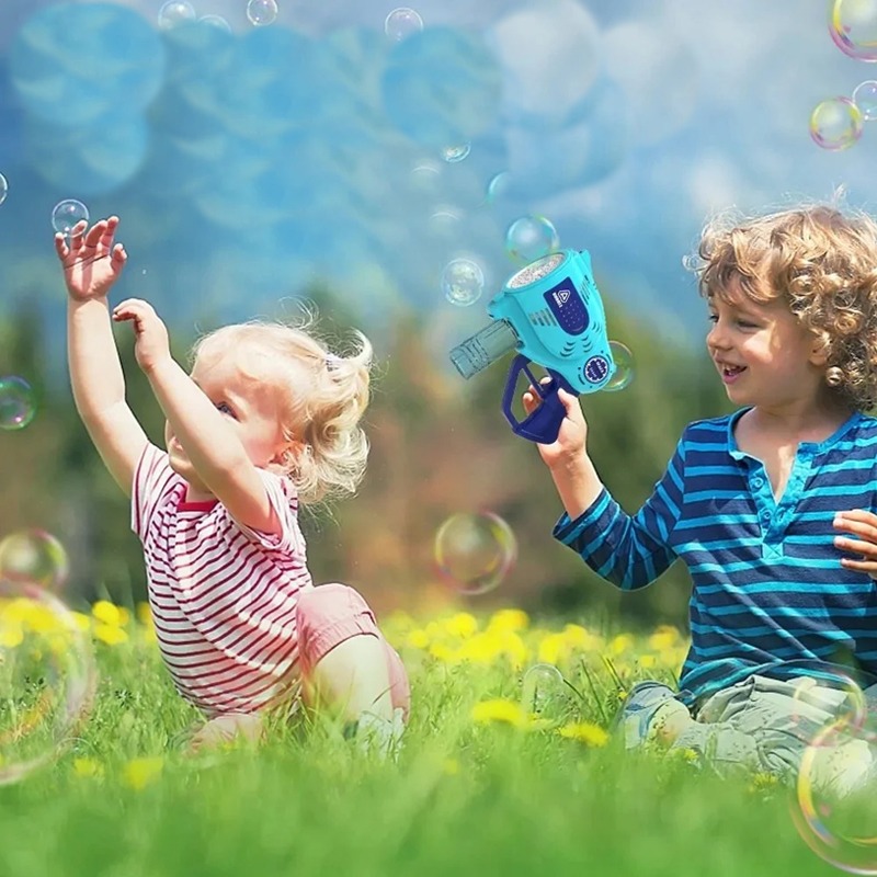 Pistolet à Bulles de Savon Pour Enfants - Bleu - Image 2