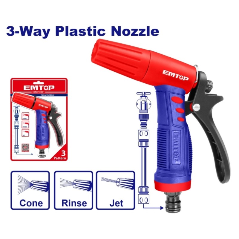 Pistolet A Eau De Jardin A 3 Voies EMTOP ESNE10301 - Image 2