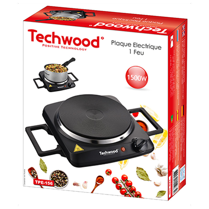 Plaque Électrique TECHWOOD TPE-156 1500W - Noir - Image 2