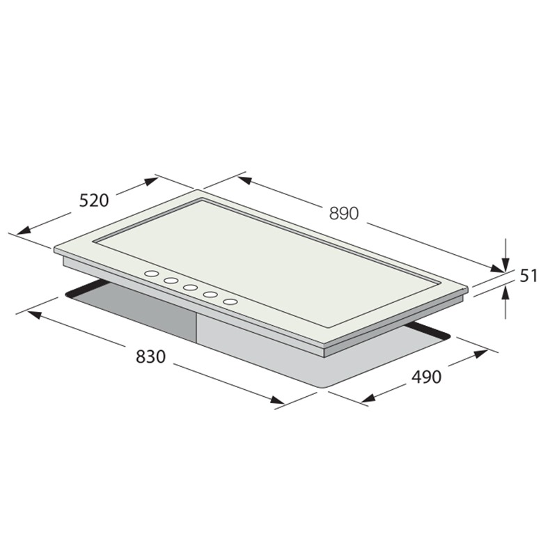 Plaque de Cuisson Encastrable FOCUS F4789X 5 Feux 90cm - Inox - Image 3
