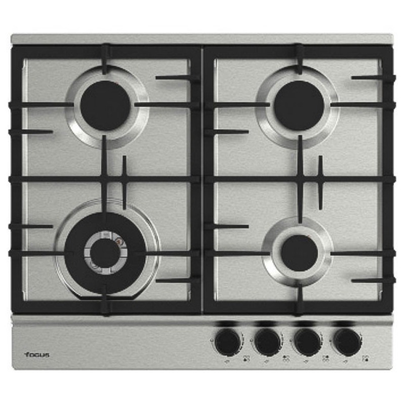 Focus F 8004XS - Plaque gaz 4 feux, 60 cm, avec thermocouple, Inox, Photo boutique MyTek chez MyTek