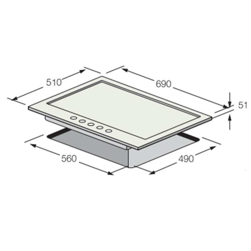 Plaque de Cuisson Encastrable FOCUS F8011XS 5 Feux 70cm - Inox - Image 2