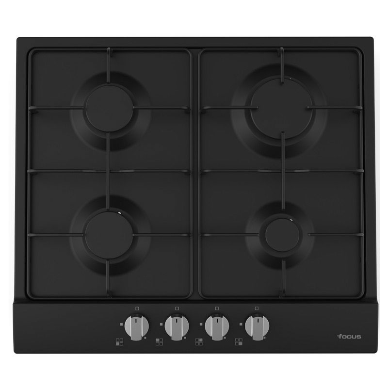 Focus F 401B - Plaque gaz 4 feux, 60 cm, sans thermocouple, noir, Photo boutique MyTek chez MyTek