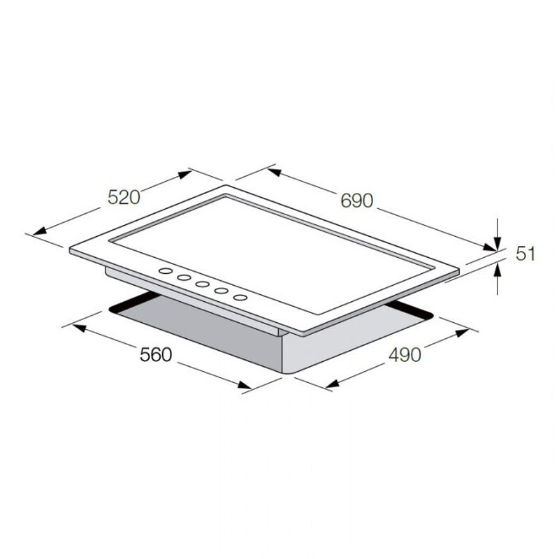 Plaque de Cuisson Encastrable FOCUS F403X 5 Feux 70 cm - Inox - Image 2