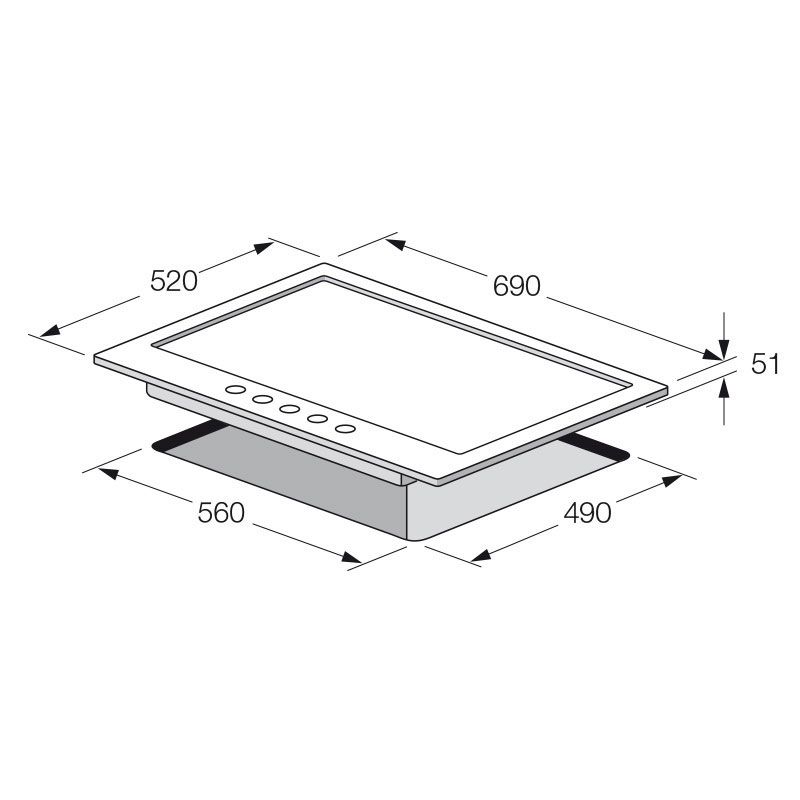 Plaque de Cuisson Encastrable FOCUS F407X 5 Feux 70 cm - Inox - Image 2