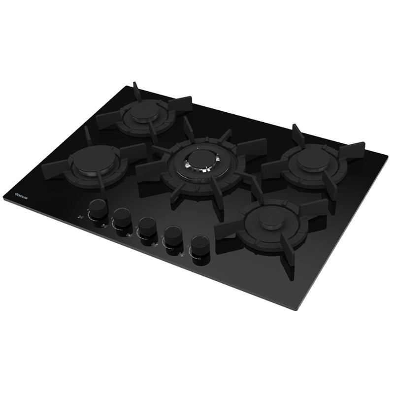 Plaque de Cuisson FOCUS F417B 5 Feux 75 cm Noir - Image 2