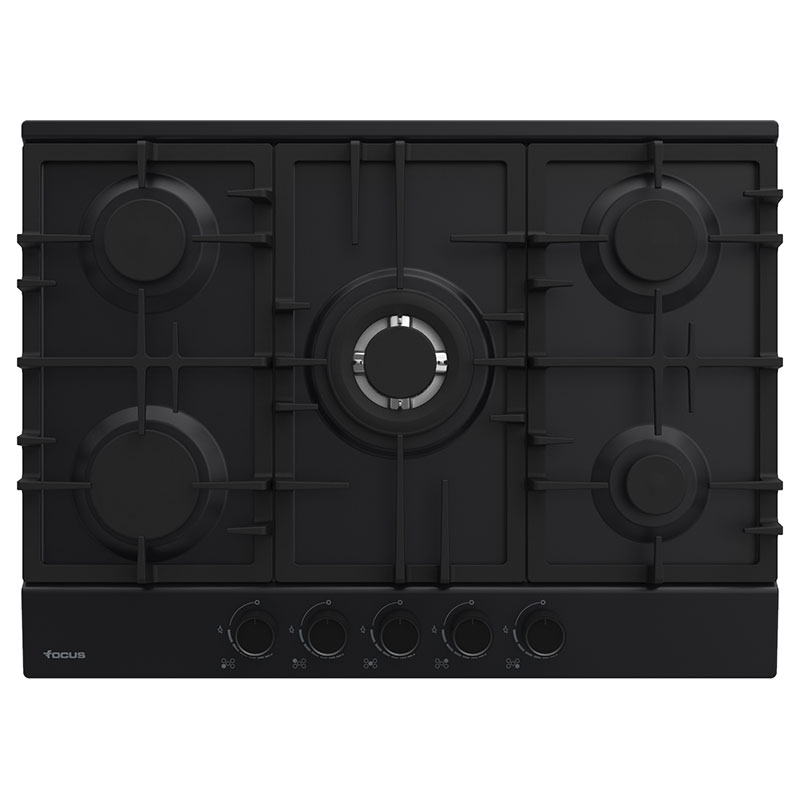 Focus F 478B - Plaque gaz 5 feux, 70 cm, sans thermocouple, noir, Photo boutique MyTek chez MyTek