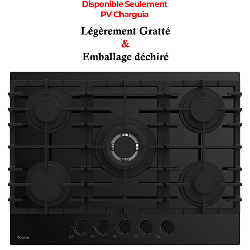 Plaque De Cuisson Encastrable FOCUS F406B 5 feux 70 cm - Noir