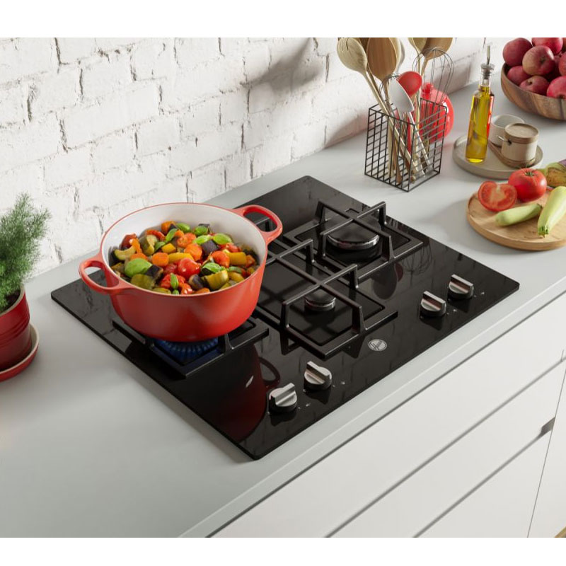 Plaque de Cuisson HOOVER HVG6DK3B-4U2 4 Feux 60 cm - Noir - Image 5