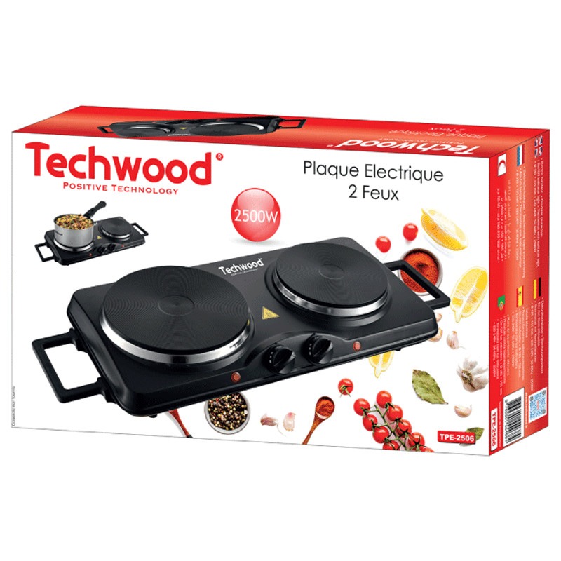 Plaque Électrique TECHWOOD TPE-2516 2500W - Noir - Image 2