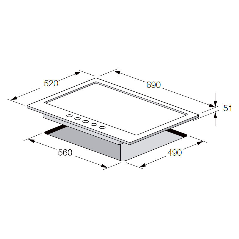 Plaque de Cuisson Encastrable FOCUS F478X 5 Feux 70 cm - Inox - Image 2