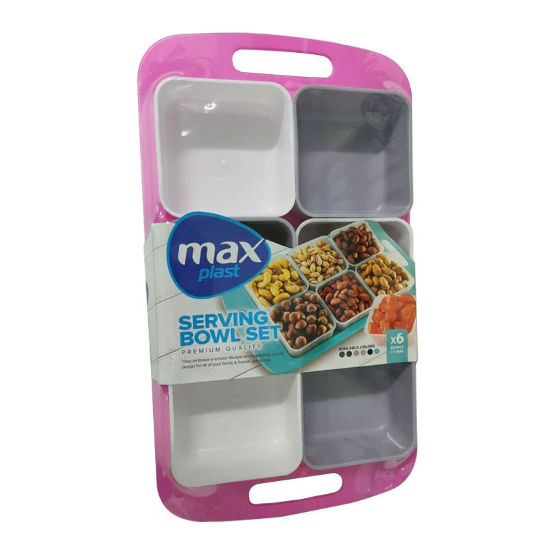 Plat à Servir MAX PLAST avec 6 Bols - Rose
