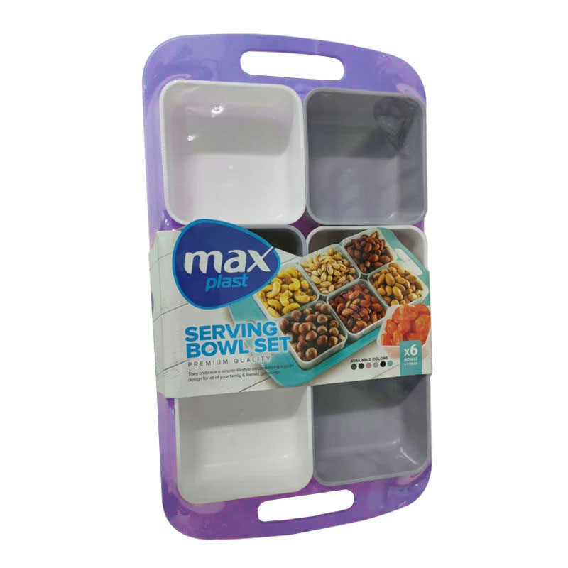 Plat à Servir MAX PLAST avec 6 Bols - Mauve