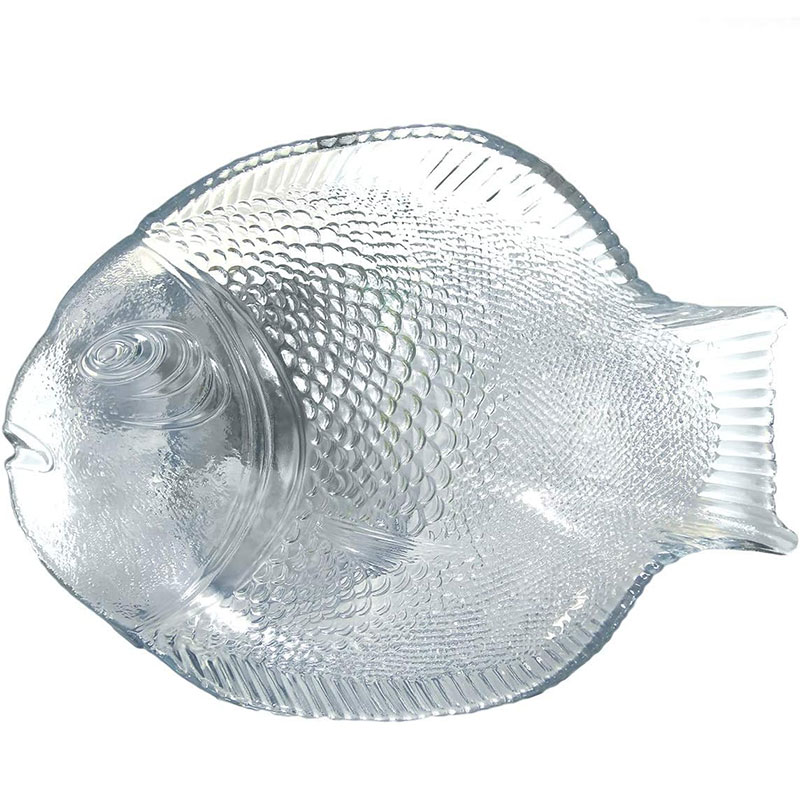 Plat PASABAHCE Marine Poisson - 35 X 26 Cm