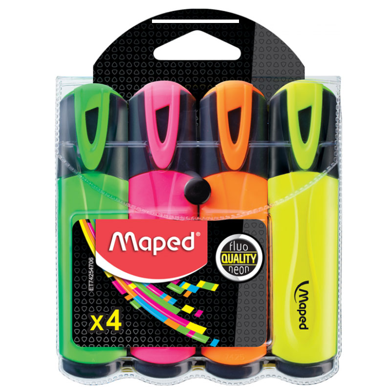 Pochette de 4 Marqueurs MAPED Fluo 