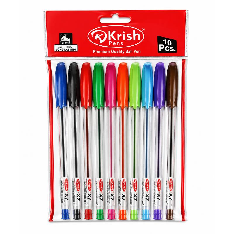 Pochette de 10 Stylos KRISH à Bille - Assortis