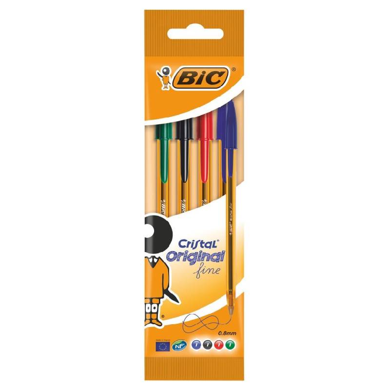 Pochette De 4 Stylos BIC à Bille Orange/Assortis - 601231