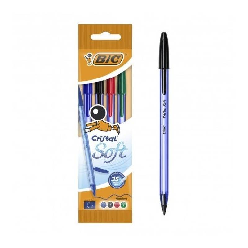 Pochette de 4 Stylos BIC Soft à Bille - 9002012