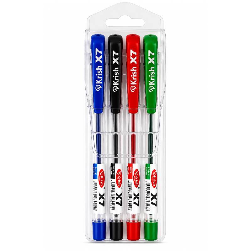 Pochette de 4 Stylos KRISH X7 à Bille - Assortis