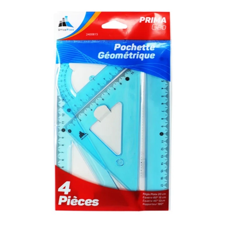 Pochette Géometrique PM OFFICEPLAST 4 Piéces 20 Cm
