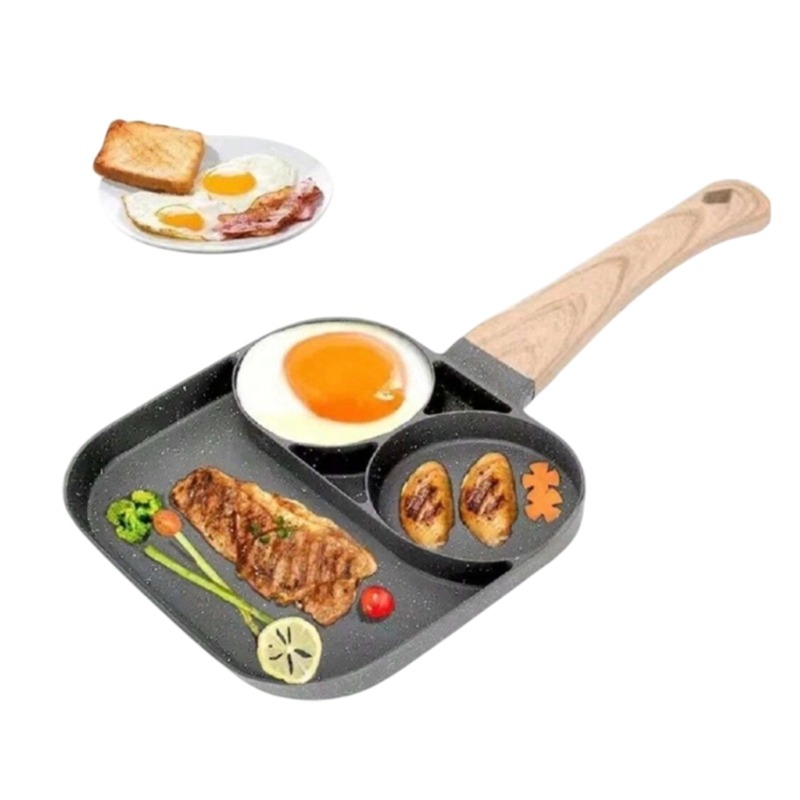 Poêle de Cuisson 3 Compartiments - Noir
