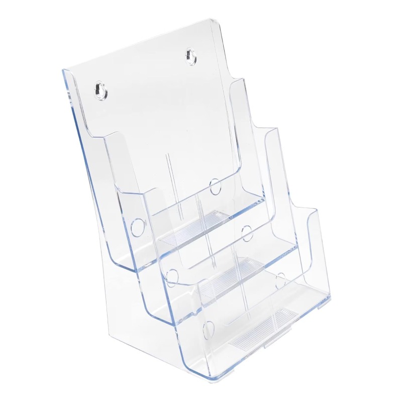 Porte Brochure FAIBO A4 3 Compartiment 32×23,5×16 cm - Transparent  - Image 3