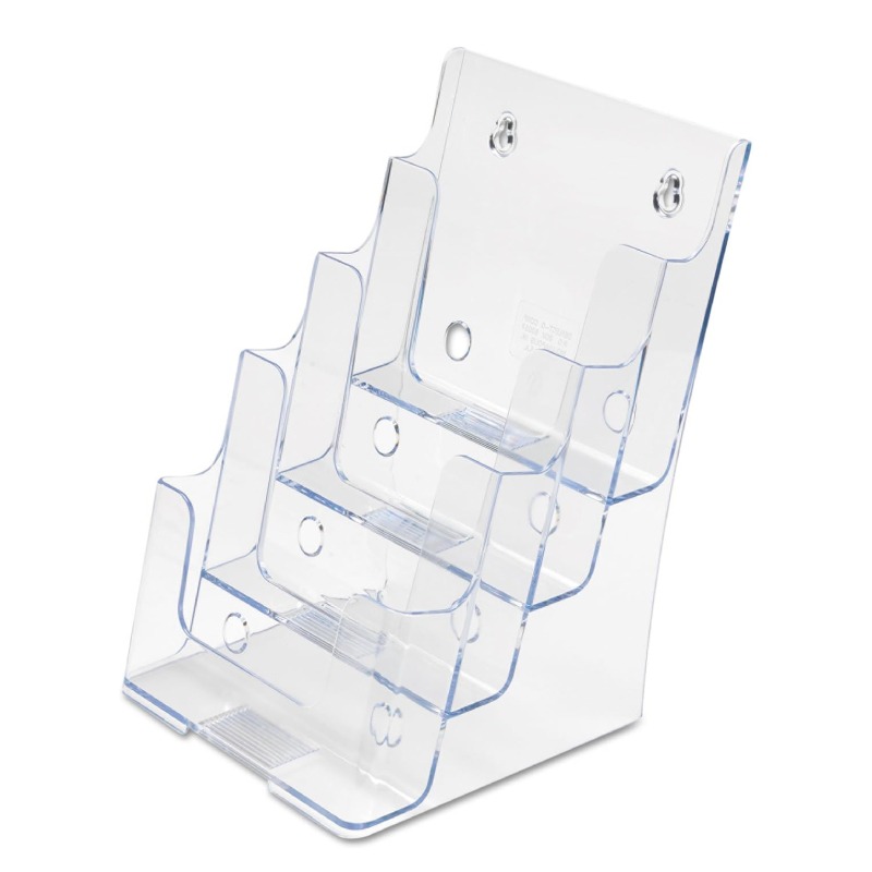 Porte Brochure FAIBO A5 4 Compartiments 25,5×16,5×16 cm -Transparent  - Image 3