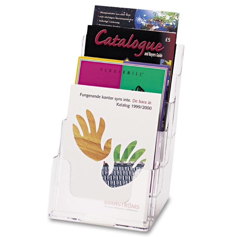 Porte Brochure FAIBO A5 4 Compartiments 25,5×16,5×16 cm -Transparent 