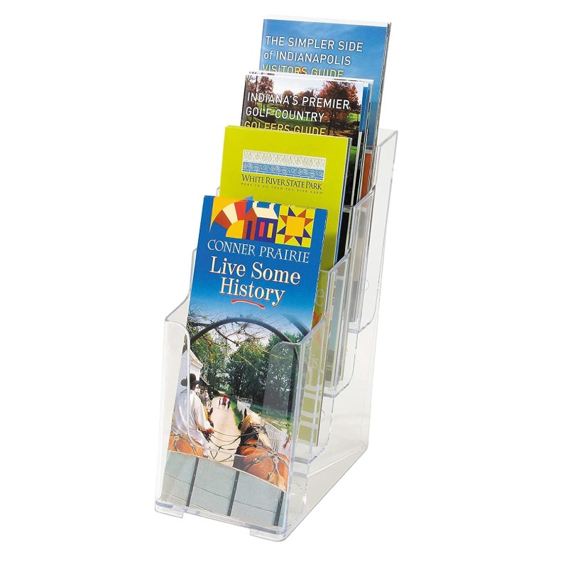 Porte Brochure FAIBO A6 4 Compartiments 26x11x15,5 cm -Transparent - Image 3