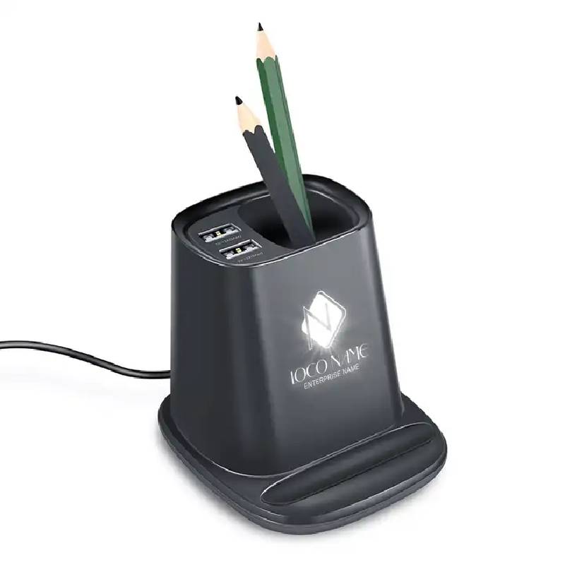 Porte-stylo Luminos à Chargement Sans Fil Avec Lampe Et Ventilateur