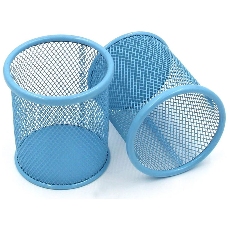Pot à Stylo Rond Métal - Bleu ciel (802BLCIEL)