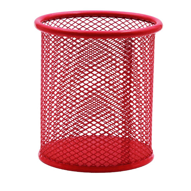 Pot à Stylo Rond Métal - Rouge (802RG)