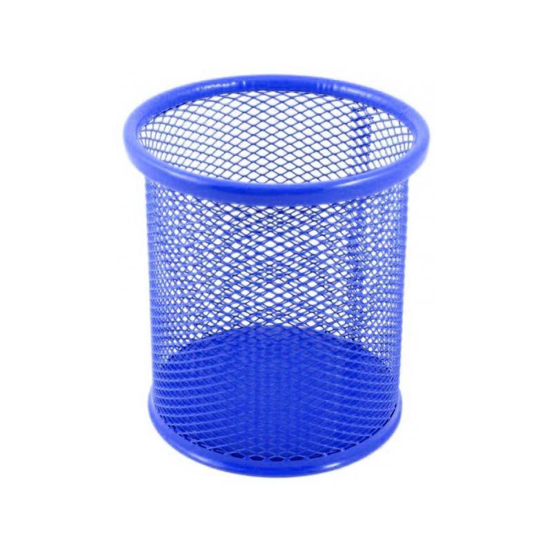Pot à Stylo Rond Métal - Bleu (802BL)