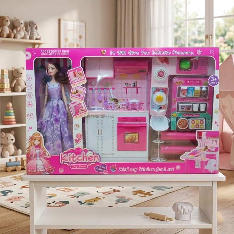 Poupée Avec Ensemble de Cuisine Pour Filles - Image 2
