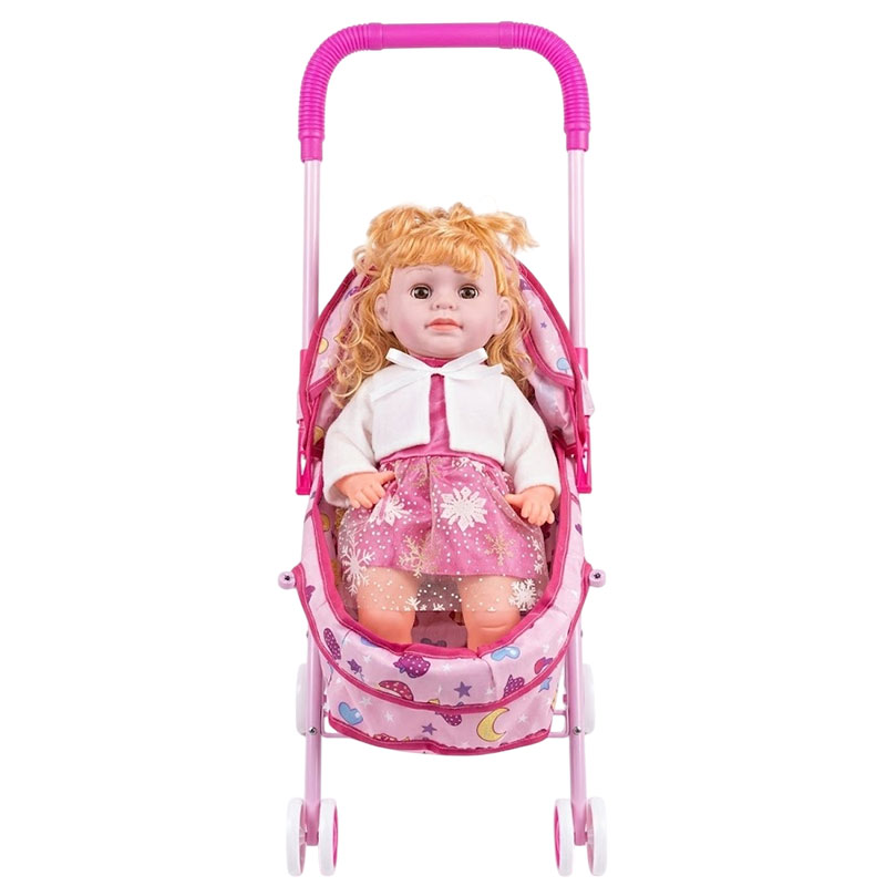 Poupée Lovely Baby DY777-8 Avec Poussette Pour Filles - Rose