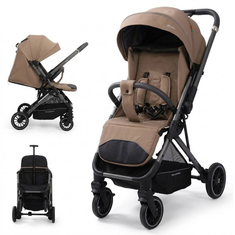Poussette Bébé Pliable KIDILO 6521 - Marron - Image 2