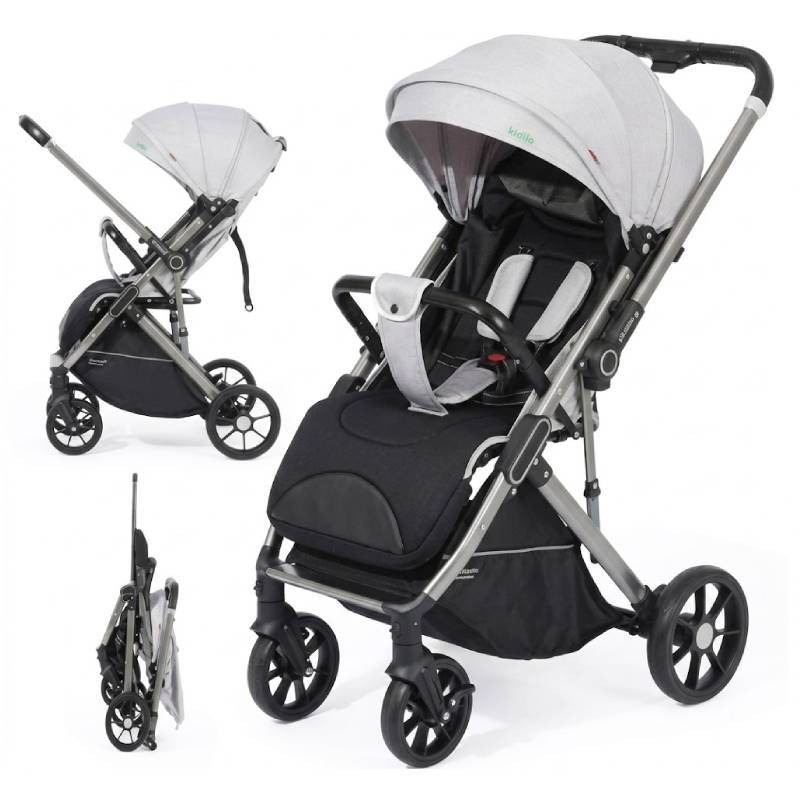 Poussette Bébé KIDILO Z8 - Gris