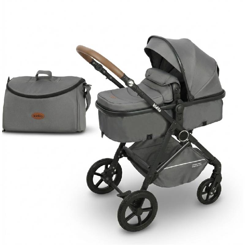 Poussette Convertible Landau Kidilo K08 - Gris