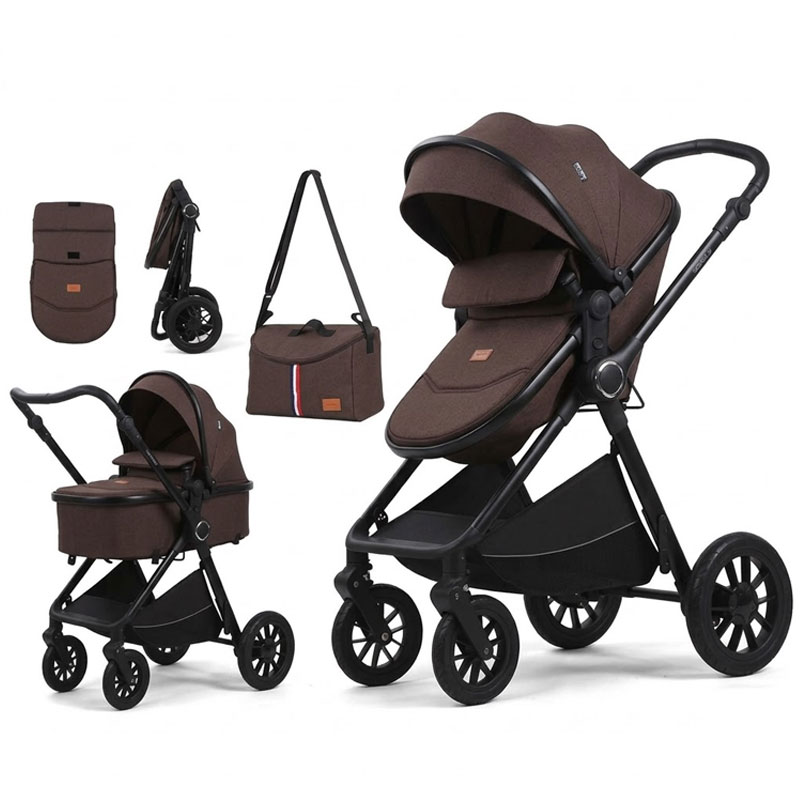 Poussette Landau KIDILO H2D Avec Sac Maman - Marron