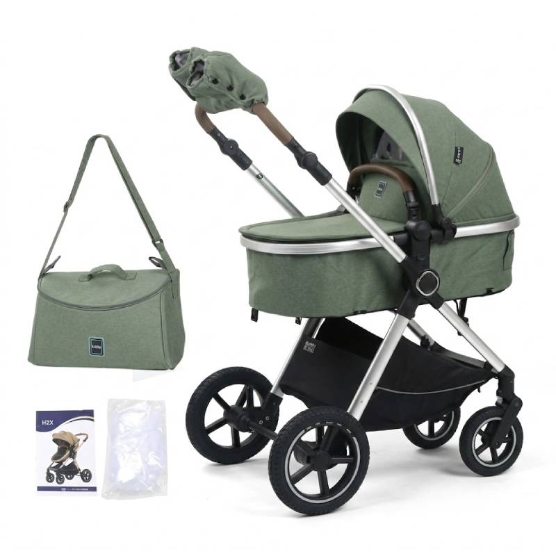 Poussette Landau KIDILO H2X Avec Sac Maman - Vert