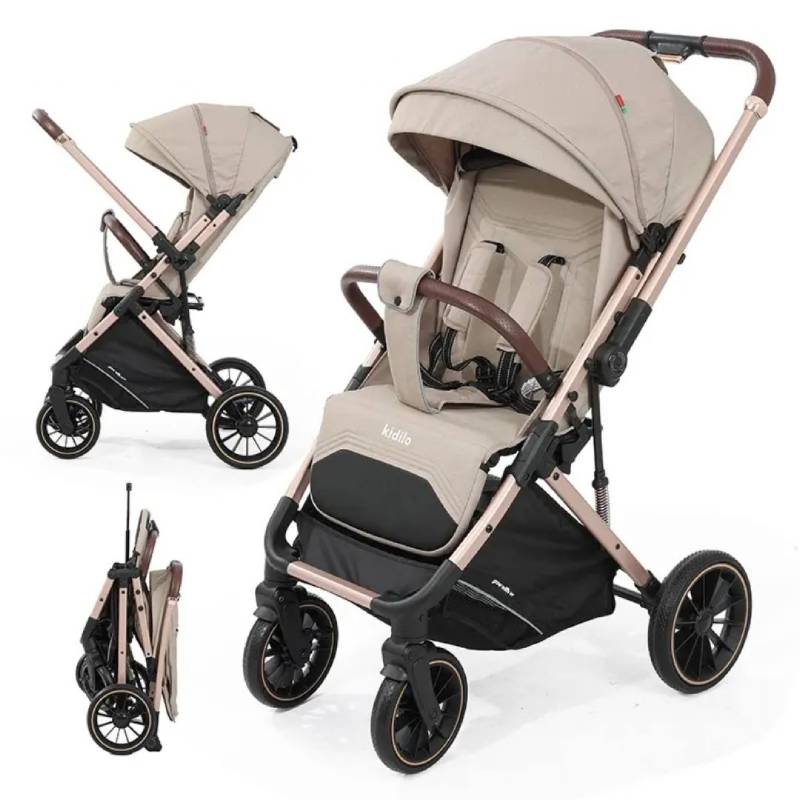 Poussette Valise KIDILO 6530PRO Pliable pour Bébé - Beige - Image 2