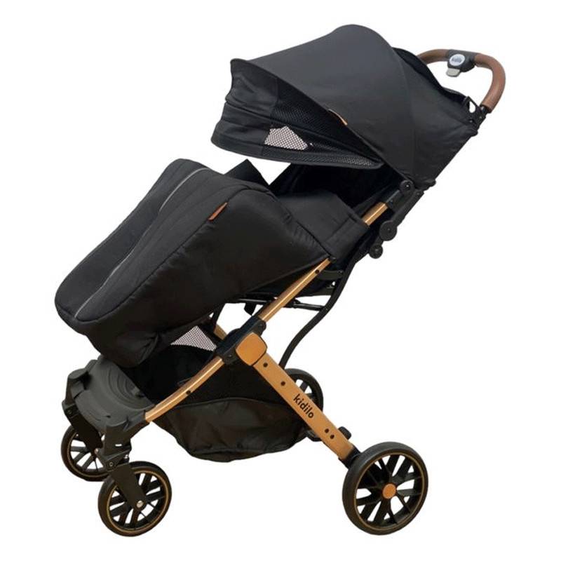 Poussette Valise KIDILO K10 Pour Bébé avec Cache‑Pieds - Noir - Image 2