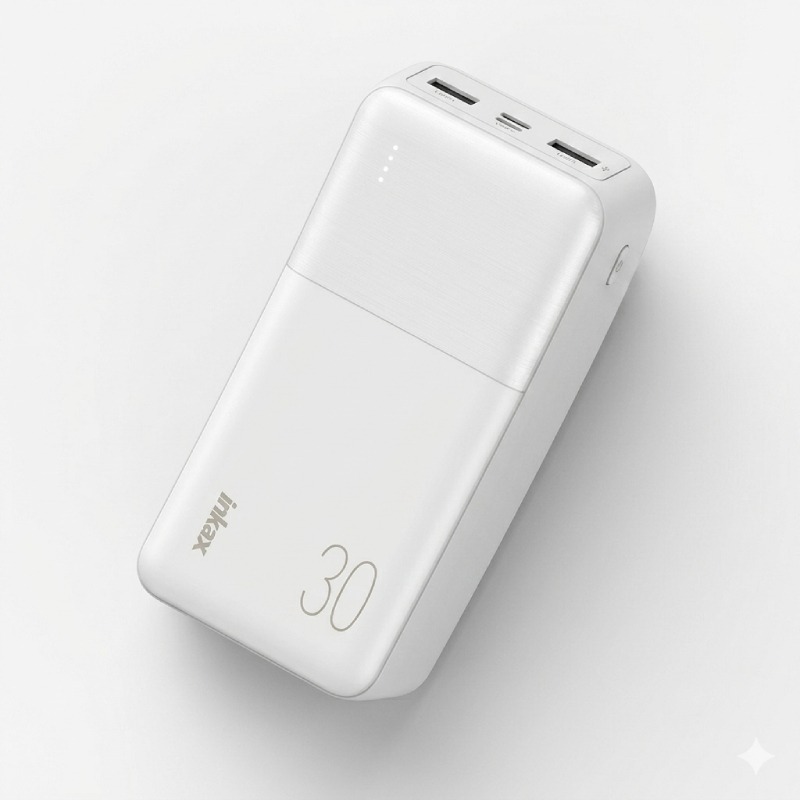 Power Bank INKAX PB-08 30000 mAh Charge Rapide - Blanc - Image 2