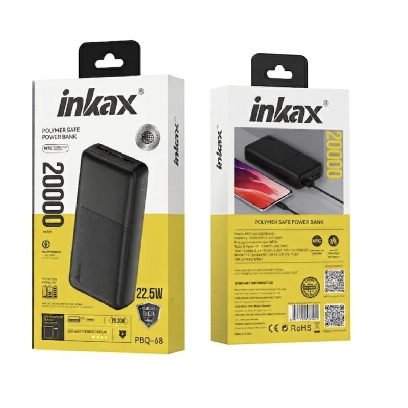 Power Bank INKAX PBQ-68 20000 mAh - Noir - Image 2