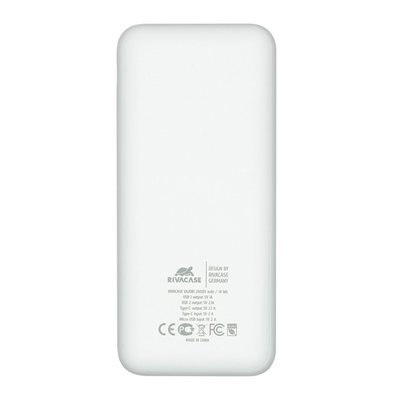 Power Bank RIVAVASE VA2081 20000 mAh - Blanc - Image 2